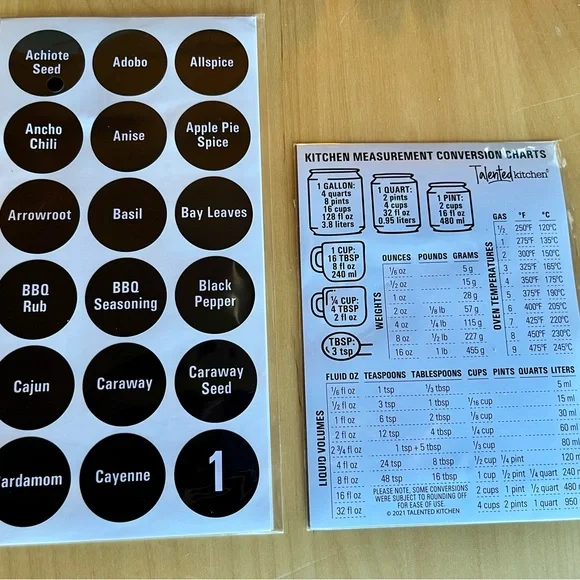 Spice Jar Labels & Measuring Magnet - Picture 2 of 5